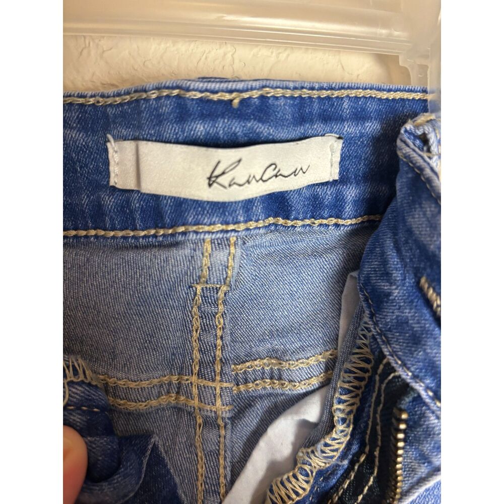 KanCan High Rise Shorts Blue Jean Denim Distressed Size 28 - Picture 4 of 9